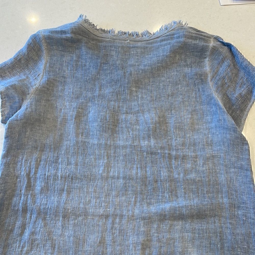 Angela Mara women’s medium shirt super nice pit to pit 20 inch. Linen cotton - Picture 6 of 7